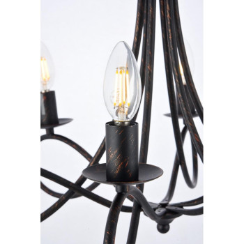 1452 Lyndon Collection Pendant Lamp D24 H19 Lt6 Dark Bronze Finish