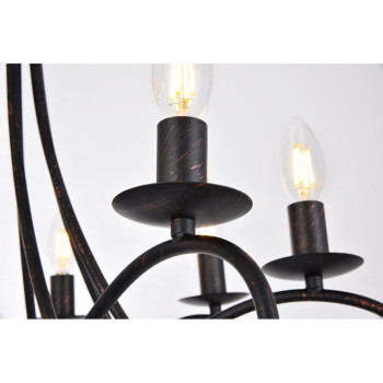 1452 Lyndon Collection Pendant Lamp D28 H23 Lt8 Dark Bronze Finish