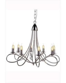 Elegant Lighting 1452D28Pn 28 Dia X 23 H In Lyndon Pendant Lamp Polished Nickel