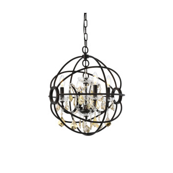 Elegant Lighting 1130D17Dbgtrc 17 Dia X 195 H In Geneva Pendent Lamp Dark Bronze44 Royal Cut Golden Teak Crystals