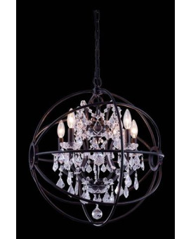 Elegant Lighting 1130D20Dbrc 20 Dia X 23 H In Geneva Pendent Lamp Dark Bronze Royal Cut Crystals