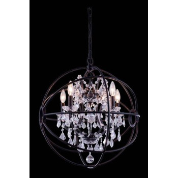 Elegant Lighting 1130D20Dbrc 20 Dia X 23 H In Geneva Pendent Lamp Dark Bronze Royal Cut Crystals