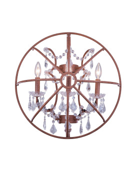 1130 Geneva Collection Wall Lamp W21 H21 E105 Lt3 Rustic Intent Finish Royal Cut Crystals