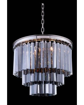 Elegant Lighting 1201D20Pnssrc 20 Dia X 205 H In Sydney Pendent Lamp Polished Nickel44 Royal Cut Silver Shade Crystals