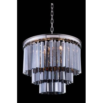 Elegant Lighting 1201D20Pnssrc 20 Dia X 205 H In Sydney Pendent Lamp Polished Nickel44 Royal Cut Silver Shade Crystals