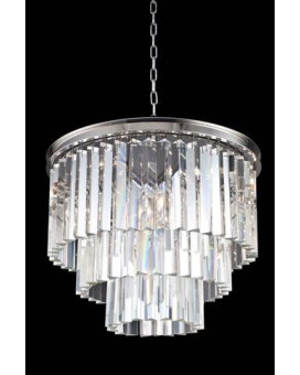 Elegant Lighting 1201D20Pnrc 20 Dia X 205 H In Sydney Pendent Lamp Polished Nickel44 Royal Cut Crystals