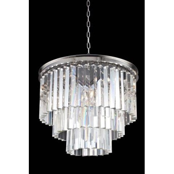 Elegant Lighting 1201D20Pnrc 20 Dia X 205 H In Sydney Pendent Lamp Polished Nickel44 Royal Cut Crystals