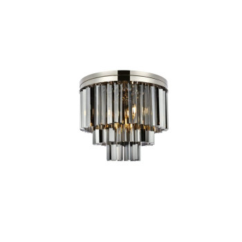 Elegant Lighting 1201F20Pnssrc 20 Dia X 16 H In Sydney Flush Mount Polished Nickel Royal Cut Silver Shade Crystals