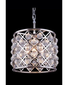 Elegant Lighting 1204D14Pnrc 14 Dia X 13 H In Madison Pendent Lamp Polished Nickel Royal Cut Crystals