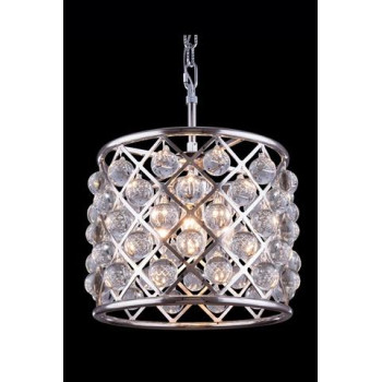 Elegant Lighting 1204D14Pnrc 14 Dia X 13 H In Madison Pendent Lamp Polished Nickel Royal Cut Crystals