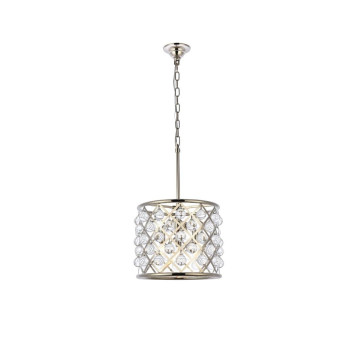 Elegant Lighting 1204D14Pnrc 14 Dia X 13 H In Madison Pendent Lamp Polished Nickel Royal Cut Crystals