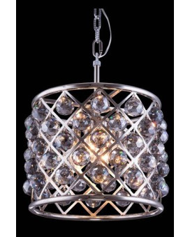 Elegant Lighting 1206D14Pnssrc 14 Dia X 13 H In Madison Pendent Lamp Polished Nickel Royal Cut Silver Shade Crystals