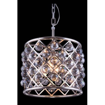 Elegant Lighting 1206D14Pnssrc 14 Dia X 13 H In Madison Pendent Lamp Polished Nickel Royal Cut Silver Shade Crystals