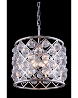 Elegant Lighting 1206D14Pnrc 14 Dia X 13 H In Madison Pendent Lamp Polished Nickel Royal Cut Crystals