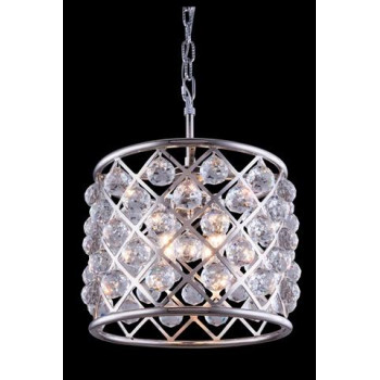 Elegant Lighting 1206D14Pnrc 14 Dia X 13 H In Madison Pendent Lamp Polished Nickel Royal Cut Crystals