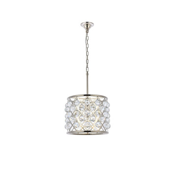 Elegant Lighting 1206D14Pnrc 14 Dia X 13 H In Madison Pendent Lamp Polished Nickel Royal Cut Crystals