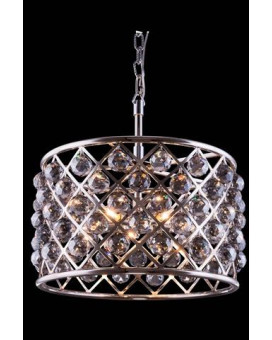 Elegant Lighting 1206D20Pnssrc 20 Dia X 13 H In Madison Pendent Lamp Polished Nickel Royal Cut Silver Shade Crystals