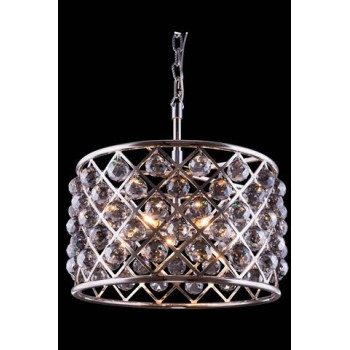 Elegant Lighting 1206D20Pnssrc 20 Dia X 13 H In Madison Pendent Lamp Polished Nickel Royal Cut Silver Shade Crystals