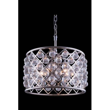 Elegant Lighting 1206D20Pnrc 20 Dia X 13 H In Madison Pendent Lamp Polished Nickel44 Royal Cut Crystals