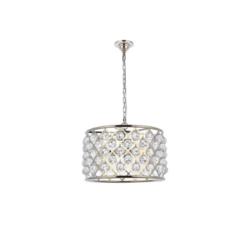 Elegant Lighting 1206D20Pnrc 20 Dia X 13 H In Madison Pendent Lamp Polished Nickel44 Royal Cut Crystals