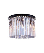 Elegant Lighting 1208F20Mbrc 20 Dia X 135 H In Sydney Flush Mount Mocha Brown Royal Cut Crystals