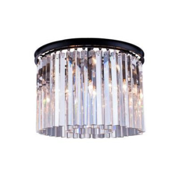 Elegant Lighting 1208F20Mbrc 20 Dia X 135 H In Sydney Flush Mount Mocha Brown Royal Cut Crystals