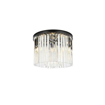 Elegant Lighting 1208F20Mbrc 20 Dia X 135 H In Sydney Flush Mount Mocha Brown Royal Cut Crystals