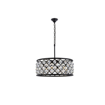 Elegant Lighting 1214D25Mbrc 25 Dia X 105 H In Madison Pendant Lamp Mocha Brown Royal Cut Crystal Clear