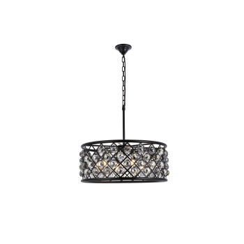 Elegant Lighting 1214D25Mbssrc 25 Dia X 105 H In Madison Pendant Lamp Mocha Brown Royal Cut Silver Shade Grey