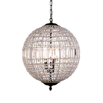 Elegant Lighting 1205D24Dbrc 24 Dia X 335 H In Olivia Pendant Lamp Dark Bronze44 Royal Cut Crystal Clear