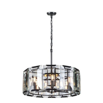 Elegant Lighting 1211D26Fb 26 Dia X 12 H In Monaco Pendant Lamp Flat Black Matte