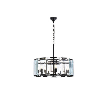 Elegant Lighting 1211D26Fb 26 Dia X 12 H In Monaco Pendant Lamp Flat Black Matte