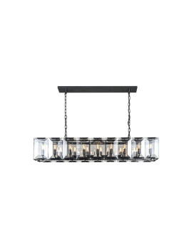 1212 Monaco Collection Pendant Lamp L62In W13In H12In Lt18 Flat Black Matte Finish