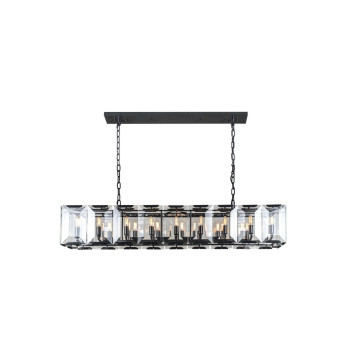 1212 Monaco Collection Pendant Lamp L62In W13In H12In Lt18 Flat Black Matte Finish