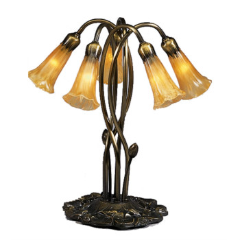 165H Amber Pond Lily 5 Lt Accent Lamp