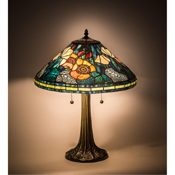 215H Tiffany Poppy Cone Table Lamp