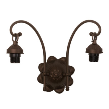 13W Mahogany Bronze 2 Lt Wall Sconce Hardware