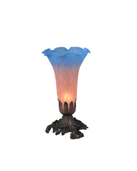 8H Pinkblue Pond Lily Accent Lamp