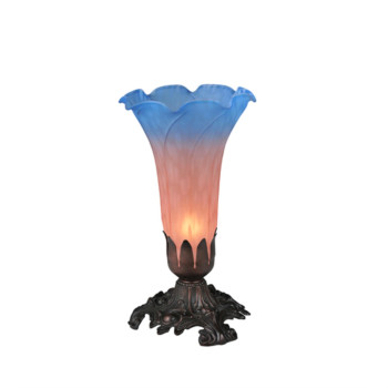 8H Pinkblue Pond Lily Accent Lamp