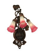 105W Pinkwhite Pond Lily 3 Lt Wall Sconce