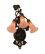 105W Pink Pond Lily 3 Lt Wall Sconce