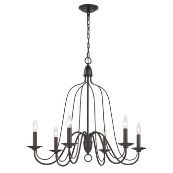 Monroe 30 Wide 6Light Chandelier Oil Rubbed Bronze