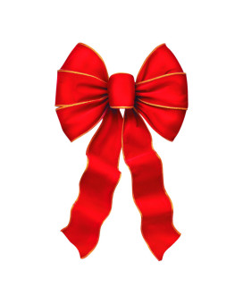 Red Velvet Gold Edge Bow Pack Of 12