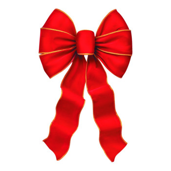 Red Velvet Gold Edge Bow Pack Of 12