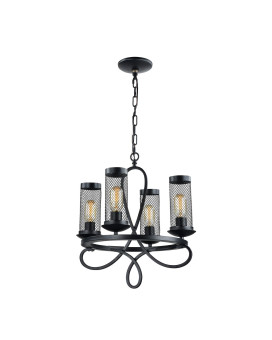 4Lt Pendant Lamp Finish Rustic Black