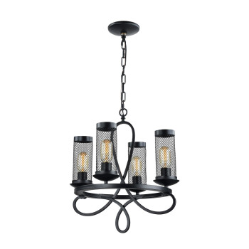 4Lt Pendant Lamp Finish Rustic Black