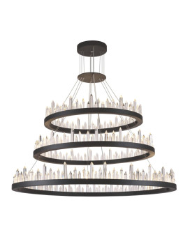 1705 Malta Colloection Chandelier L42 In W42In H29In Lt128 Satin Dark Grey Finish Royal Cut Crystals