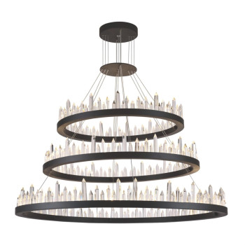 1705 Malta Colloection Chandelier L42 In W42In H29In Lt128 Satin Dark Grey Finish Royal Cut Crystals