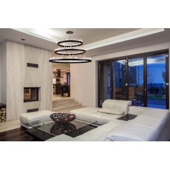 1705 Malta Colloection Chandelier L42 In W42In H29In Lt128 Satin Dark Grey Finish Royal Cut Crystals