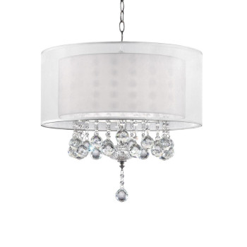 19 Tall Metal Ceiling Lamp Moiselle With Silver Finish And Crystal Accents Silvery Shade